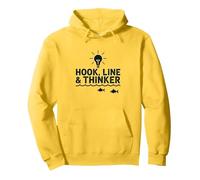 Hook Line & Thinker Niños Pesca Inteligente Angler Humor Sudadera con Capucha, Unisex para Adultos, Limón, XXL