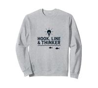 Hook Line & Thinker Niños Pesca Inteligente Angler Humor Sudadera, Unisex para Adultos, Gris Jaspeado, S
