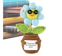 Hook Sunflower, Creative Knitted Doll, Wool Small Crochet Artificial, Cute Motivational Decorations, Accessories for Desk, Home, Car Dashboard, 4.72x3.15x2.36 pulgadas