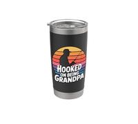 Hooked On Being Grandpa Vaso térmico de acero inoxidable de doble pared