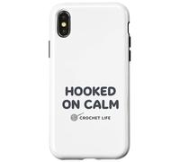 Hooked on Calm - Crochet Life Yarn Humor Carcasa para iPhone X/XS