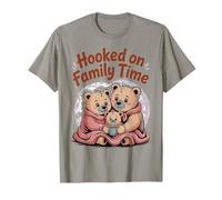 Hooked on Family Time - Diseño Familiar de Oso Lindo Camiseta