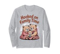 Hooked on Family Time - Diseño Familiar de Oso Lindo Manga Larga