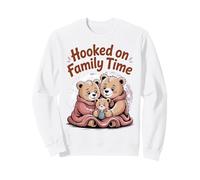 Hooked on Family Time - Diseño Familiar de Oso Lindo Sudadera