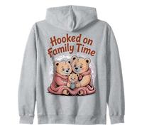 Hooked on Family Time - Diseño Familiar de Oso Lindo Sudadera con Capucha