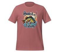 Hooked On Fishing - Camiseta unisex para adulto con gráfico divertido, malva, 4XL