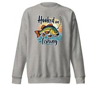 Hooked On Fishing - Sudadera unisex para adulto con gráficos divertidos, Gris carbón., S