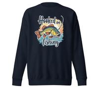 Hooked On Fishing - Sudadera unisex para adulto con gráficos divertidos, Navy Blazer, 3XL