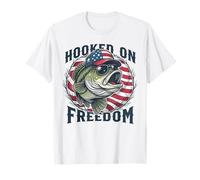 Hooked on Freedom Fishing 4 de julio EE.UU Camiseta