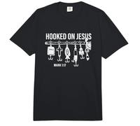 Hooked on Jesus Fishing Christian Fisherman Comfort Colors Adult Heavyweight T-Shirt