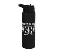 Hooked on Jesus Fishing Christian Fisherman Stainless Steel Insulated Water Bottle