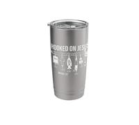 Hooked on Jesus Fishing Christian Fisherman Vaso térmico de acero inoxidable de doble pared