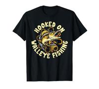 Hooked on Walleye Fishing Camiseta gráfica económica