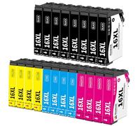 Hookink 16XL Tinta Compatibili para Epson 16XL 16 XL para Workforce WF-2510 WF-2630 WF-2650 WF-2760 WF-2530 WF-2520 WF-2540 WF-2750 WF-2660 (8 Negro 4 Cian 4 Magenta 4 Amarillo, Paquete de 20)