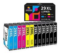 Hookink 29XL Cartuchos de Tinta Compatible con Epson 29XL 29 XL Reemplazo de Expression Home XP-235 XP-245 XP-247 XP-335 XP-342 XP-345 XP-355 XP-332 XP-455 XP-432 XP-435 XP-255 XP-257 (Paquete de 12)