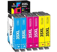 Hookink 35 XL 35XL Cartuchos de Tinta Compatible para Epson 35XL (2 Cian 2 Magenta 2 Amarillo) para Workforce Pro WF-4740DTWF WF-4730DTWF WF-4720DWF WF-4725DWF, Paquete de 6