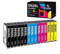 Hookink 502XL 502 Cartuchos de impresora compatibles con Epson 502XL Multipack para Expression Home XP-5100 XP5100 XP-5105 XP-5150 XP-5155 Workforce WF-2860 WF-2865 WF-2880 WF-2885 (paquete de 15)