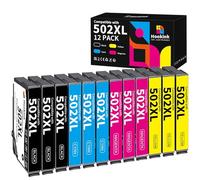 Hookink 502XL Cartuchos de Tinta Compatible para Tinta Epson 502XL 502 XL para Workforce WF-2865 WF-2880 WF-2885, Expression Home XP-5105 XP-5150 XP-5155 (Paquete de 12)