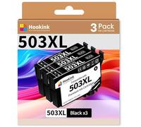 Hookink 503XL Nero Compatibili per Epson 503 XL Nero 3-Pack per XP-5200 | XP-5205 XP5200 XP5205 Workforce WF-2960 WF-2965 WF2960 WF2965 WF-2960DWF WF-2965DWF (3 Nero)