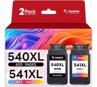 Hookink 540XL 541XL Cartuchos de Tinta Compatible para Canon PG-540 CL-541 PG-540XL CL-541XL para Canon TS5150 para Pixma MG3600 MG3650S MG3650 MG4250 TS5100 MG3150 MG3250 MX475 (Negra y Color)