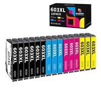 Hookink 603XL Cartuchos de Tinta Compatibles con Tinta Epson 603 XL para XP-2100 XP-2105 XP-2150 XP-3100 XP-3150 XP-4100 WF-2810 WF-2820 WF-2830 WF-2835 WF-2850, 6 Negro, 3 Amarillo, 3 Magenta, 3 Cian