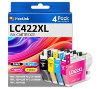 Hookink Compatibles con Brother LC422XL LC-422XLVAL Multipack 3,000 páginas | 4-Pack, para Brother MFC-J5340DW MFC-J5740DW MFC-J6940 MFC-J6540DW MFC-J5340DWE MFC-J6540DWE Paquete de 4