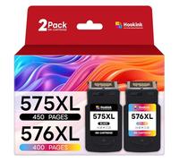 Hookink PG-575XL CL-576XL Cartuchos de Tinta para Cartucho Canon 575 y 576 575XL 576XL Cartucho de Tinta para Canon PIXMA TS3750i TS3550i TS3751i TS3551i TR4750i TR4751i TR4755i (1 Negro, 1 Tricolor)