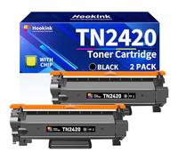 Hookink TN2420 TN-2420 Cartucho de tóner Compatible para Brother MFC-L2710DW Toner para DCP-L2530DW DCP-L2510D HL-L2375DW MFC-L2750DW (2 Negro)