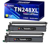 Hookink TN248XL TN248 Tóner Compatible para Brother TN248XLBK TN248XL para MFC-L3760CDW DCP-L3560CDW HL-L3240CDW MFC-L3740CDWE HL-L3220CW HL-L3220CWE 3000 páginas (2 Negro)