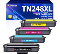 Hookink TN248XL TN248 XL Cartuchos de Tóner Compatible para Brother TN-248 TN-248XL TN248VAL tn248cmyk para Brother DCP-L3560CDW HL-L3240CDW MFC-L3760CDW MFC-L3760CDW DCP-L3520CDW(BK/C/M/Y)