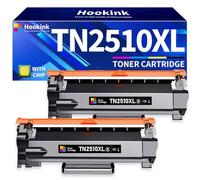 Hookink Tóner TN2510XL Compatible con Brother TN-2510XL para Brother HL-L2400DWE HL-L2400DW HL-L2445DW HL-L2447DW DCP-L2620DW DCP-L2627DW DCP-L2627DWE DCP-L2627DWXL (2 Negro