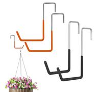 Hooks, Metal Over The Door Cycle Hooks, 5,31 x 1,97 x 7,28 pulgadas, 4 paquetes de cuerda de almacenamiento, organizador espacial para baloncesto de flores, escaleras, Ropes, compacto multipropósito