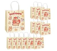 HOOKTA 12 cajas de regalo Capybara Kraft Party Treat Favor Cake Box 16 x 9,5 x 8,5 cm bolsas de caramelos para cumpleaños infantiles, Halloween, dulces (rayas verticales)