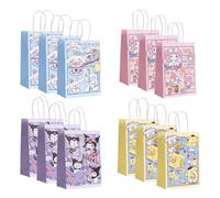 HOOKTA 12 cajas de regalo para fiesta de Kitty Kraft Treat Favor Cake Box 16 x 9,5 x 8,5 cm, bolsas de caramelos para cumpleaños infantiles, Halloween, dulces (estilo con varios rollos)