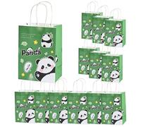 HOOKTA 12 cajas de regalo para fiesta de Panda Kraft Treat Favor Cake Box 16 x 9,5 x 8,5 cm, bolsas de caramelos para cumpleaños infantiles, Halloween, dulces (verde)
