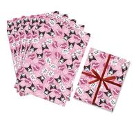 HOOKTA 5 unidades de papel de regalo de Kitty Purin de 51 x 75 cm, papel de estraza duradero para gatitos, papel de regalo para cumpleaños infantiles, fiestas, decoración festiva (conejo rosa)