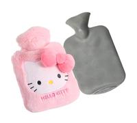 HOOKTA Bolsa de agua caliente de 1000 ml con funda de forro polar suave para compresas frías y calientes, ideal para calentar manos y pies, así como para aliviar el cuello (gato rosa)