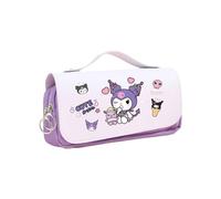 HOOKTA Kuromi Estuche de lápices con cremallera Liso de Gran Capacidad y Asa Kitty Estuche para Adolescentes, Niñas y Niños Regalo, Bostezo, 21 x 10 x 7 cm / 8,26 x 3,94 x 2,75 Zoll, Kawaii