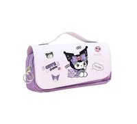 HOOKTA Kuromi Estuche de lápices con cremallera Liso de Gran Capacidad y Asa Kitty Estuche para Adolescentes, Niñas y Niños Regalo, Lazo grande, 21 x 10 x 7 cm / 8,26 x 3,94 x 2,75 Zoll, Divertido,