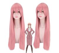 HOOLAZA Peluca de flequillo recto largo rosa 80 cm el amor es pesado para Otaku Narumi Momose Cosplay peluca