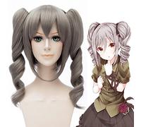 HOOLAZA Peluca de pelo largo y ondulado gris oscuro con 2 pelucas de cola de caballo Cenicienta Girls Kanzaki Ranko Cosplay peluca