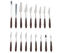 Hooleey 18Pcs Paint Scraper Knife Exquisite Wooden Handle Oil Painting Tool Art Supplies