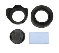 Hooleey 4-in-1 Lens Hood Set with Rubber Lens Hood Lotus Hood Lens Cap and Cleaning Cloth 4 in 1 Lens Hood Set, Rubber Lens Hood, Lotus Hood, Lens Cap and Cleaning Cloth (72mm)