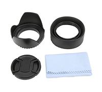Hooleey 4-in-1 Lens Hood Set with Rubber Lens Hood Lotus Hood Lens Cap and Cleaning Cloth 4 in 1 Lens Hood Set, Rubber Lens Hood, Lotus Hood, Lens Cap and Cleaning Cloth (58mm)
