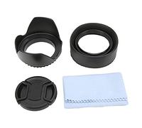 Hooleey 4-in-1 Lens Hood Set with Rubber Lens Hood Lotus Hood Lens Cap and Cleaning Cloth 4 in 1 Lens Hood Set, Rubber Lens Hood, Lotus Hood, Lens Cap and Cleaning Cloth (52mm)