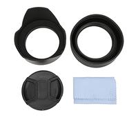 Hooleey 4-in-1 Lens Hood Set with Rubber Lens Hood Lotus Hood Lens Cap and Cleaning Cloth 4 in 1 Lens Hood Set, Rubber Lens Hood, Lotus Hood, Lens Cap and Cleaning Cloth (77mm)