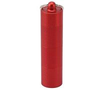 Hooleey Keychain Medicine Holder Case Waterproof Metal Travel Tablet Capsule Holder for Outdoor (Red)