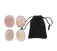 Hooleey Piedras de Palma Grabadas Ovaladas Piedras de símbolo de Equilibrio de Reiki portátiles Piedras de Limpieza de meditación (Rosa)