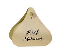 HOOLRZI 100 cajas de dulces con letras huecas Eid para cajas triangulares de chocolate y galletas