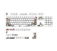 HOOLRZI 135 teclasPlum Blossom Theme Cherry Profile Keycap Russian Korean Japanese For 61/87/108 Mechanical Keycaps Dyesublimation Keycaps Russian English Russian Korean Japanese Keycaps